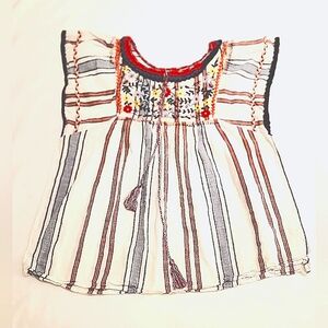 Cottage Core Embroidered Cotton Shirt Prairie Blouse Rocks&Indigo